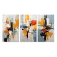 thumbnail image 2 of Designart "Deconstructed Colorfields Minimalist Abstraction II" Abstract Painting Wall Art Set Of 3 - Modern Blue Gallery Wall Set For Home Decor, 2 of 6