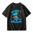 thumbnail image 4 of shoper Autism Awareness Shirt for Kids Autism Support Tee Causal Short Sleeve Tops Back To School Shirt Boys and Girls Black 130, 4 of 8