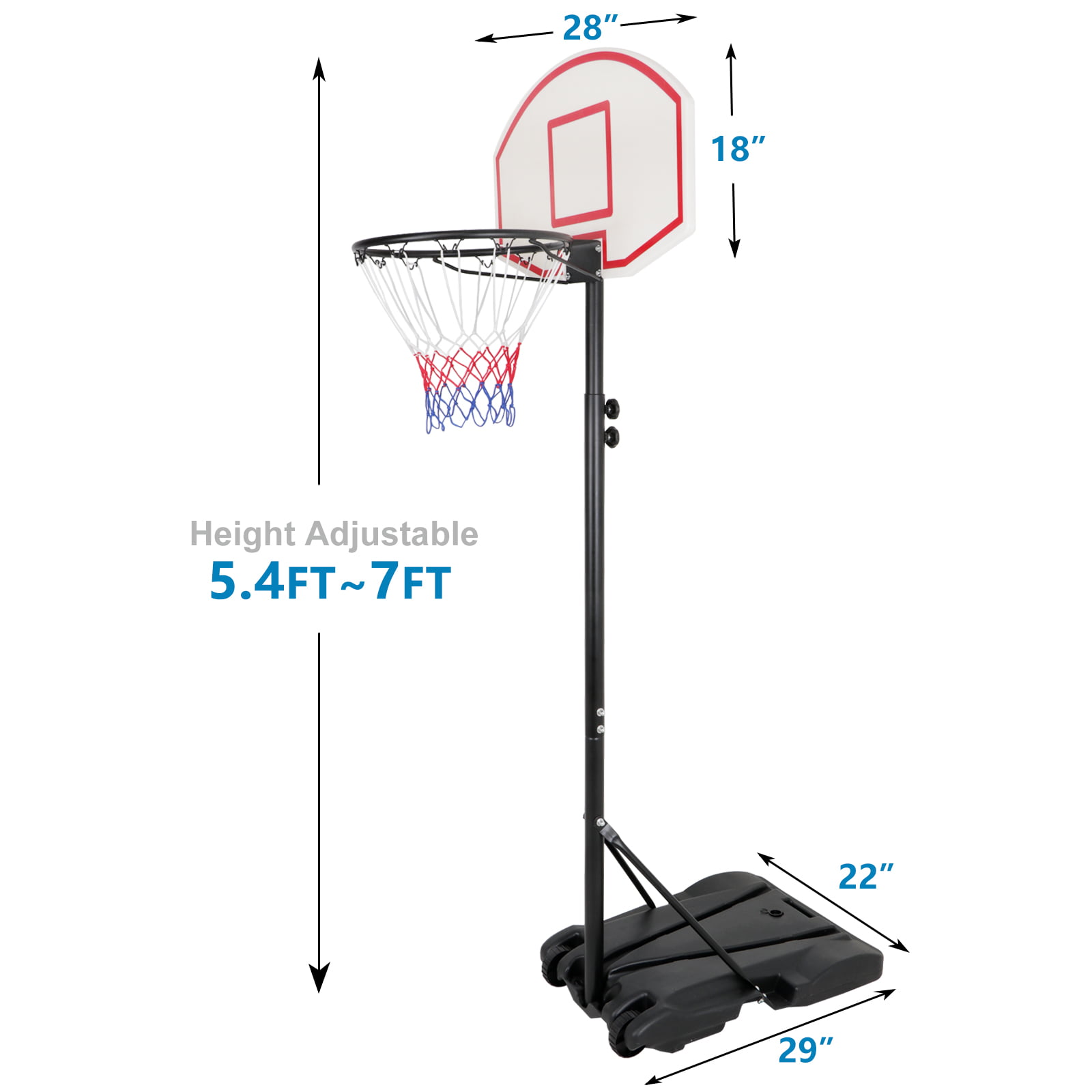 Pro 7ft Basketball Hoop Adjustable Height Portable Backboard System Junior  Kid | eBay