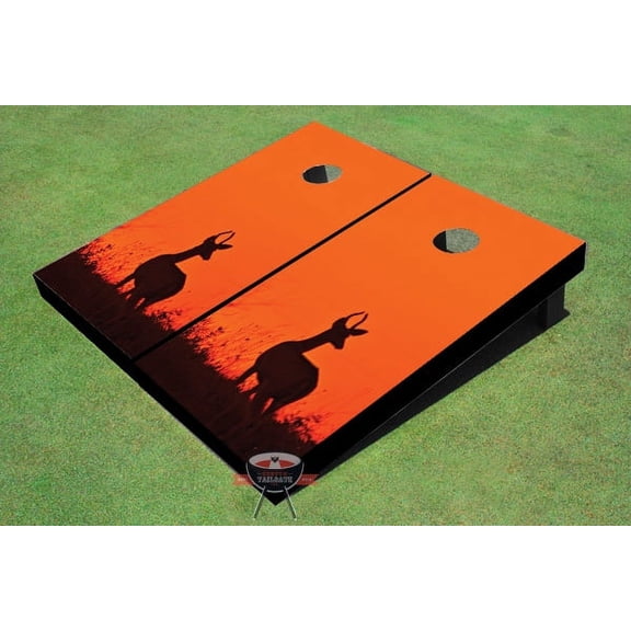Orange Deer Themed Cornhole Board Set