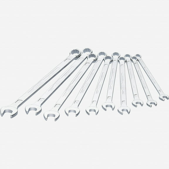 Hazet 600LG/10 Metric Extra Long Combination Wrench Set, 10 Pieces