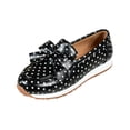 thumbnail image 3 of YOUYEDIAN Loafers for Women Fall Versatile Slip On Comfy Fashion Polka Dot Round Toe Flats Casual Bow Deco Outdoor Walking Shoes, 3 of 5
