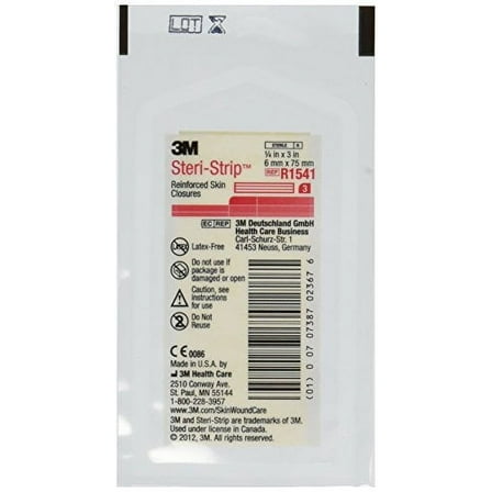 3M R1541 Steri-Strip Skin Closure Strips - 1/4" x 3" - Pack of 10