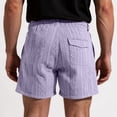 thumbnail image 3 of Nestiefly Men’s Shorts High Waisted Drawstring Elastic Waist Twill Sweat Shorts Jacquard Textured Above Knee Basketball Flat Front Shorts with Pockets Purple 2XL, 3 of 4