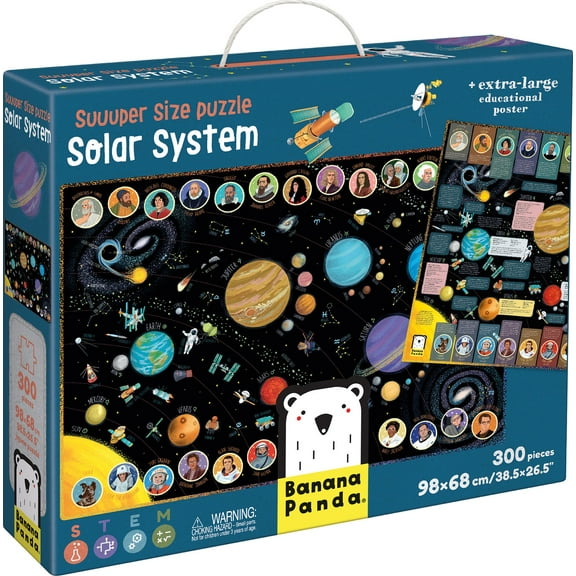Banana Panda Suuuper Size Solar System 7 , Educational XXL Floor Puzzle with Astronomy Poster