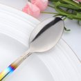 thumbnail image 3 of Tea Spoons 12-Piece Stainless Steel Set with Flower Edge Use for Home, Kitchen, Restaurant- 6.4 Inches-Gradient Rainbow, 3 of 5