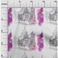 thumbnail image 1 of oneOone Polyester Lycra Violet Tissu Monuments Voyage Robe Tissu Matériel Tissu Imprimé par la Cour 56 Pouces de Large, 1 of 4