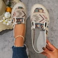 thumbnail image 2 of Rokment Women's Bohemian Ethnic Mules Dress Slides Sandals Beach Summer Vintage Casual Closed Toe Wedge Low Heels Comfortable Walking Half Slippers Clogs for Wide Width White Size 8, 2 of 6