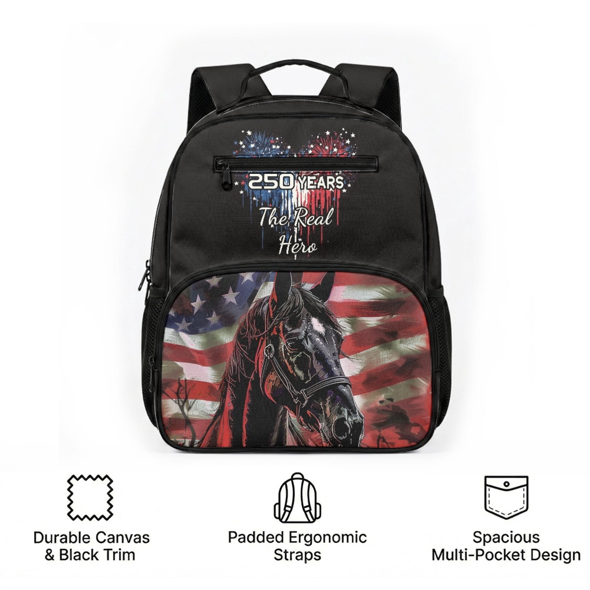 Chririnla 4th Of July Firework Print Toddler School Backpack Polyester Casual Multi-Pocket Design Preschool Toddler Backpack for Kids