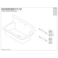 thumbnail image 3 of Kingston Brass Petra Galley KGCKWS3620111 Cast Iron Single Bowl Wall Mount Kitchen Sink with 2-Hole Drain and Strainer, White/Polished Chrome, 3 of 4