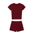 thumbnail image 5 of Hurxie Womens Two Piece Lounge Sets Casual Summer Outfits 2 Piece Short Matching Clothing Set Wine,L, 5 of 5