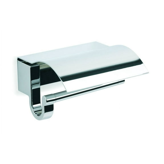 Bilbao chrome toilet paper holder with cover. Toilet roll holder. Toilet tissue holder.