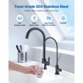 thumbnail image 2 of VEVOR Stainless Steel Faucet, Lead-Free Water Purifier Faucets, Reverse Osmosis Faucet with Solid Brass Valve, High Arch Drinking Water Faucets For Kitchen Sink, Bar Counter, Cafe Shop, Matte Black, 2 of 9