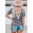 thumbnail image 1 of ABPHQTO Camiseta estampada de manga corta gris para mujer El hogar es donde está el rebaño, 1 of 5