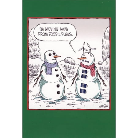 Nobleworks Snowman Fossil Fuels Funny / Humorous Christmas Card (1 card/1 envelope)