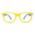 thumbnail image 2 of Boys Crushproof Flexible Rubber Horn Rim Blue Light Filter Computer Glasses Yellow Blue, 2 of 4