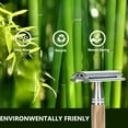 thumbnail image 4 of 1PC Double Edge Safety Razor with Bamboo Natural Wooden Handle Shaving Razor Alloy Scalloped Bar Double Edge Safety Razor Shaving Open Comb Head for Men Barber Male Home Use Shaving Tools, 4 of 6