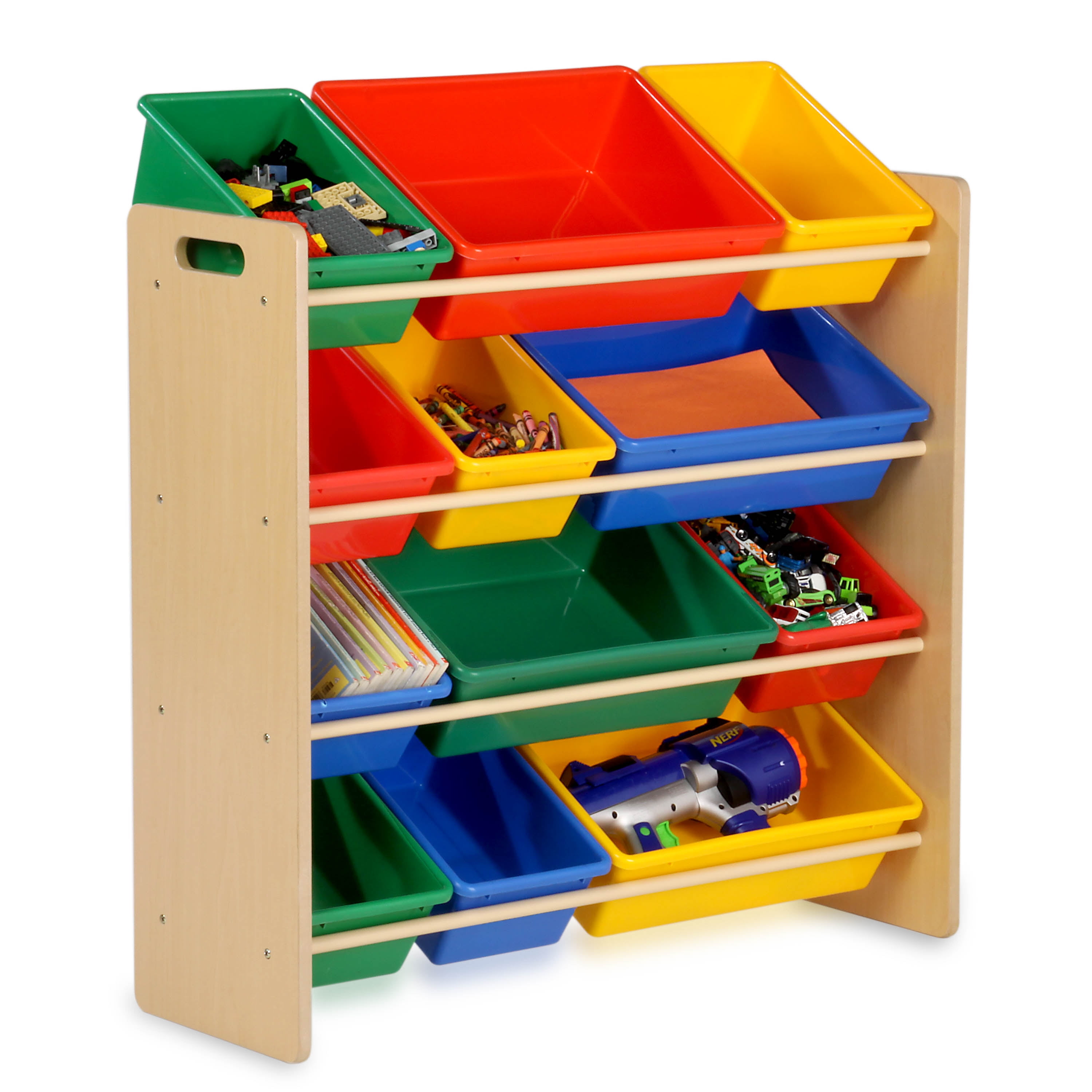 Honey-Can-Do Kids Toy Storage Organizer with Plastic Bins, Gray