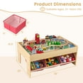 thumbnail image 3 of Gymax 94 PCS Wooden Train Set Table w/Reversible Tabletops 3 Storage Bins Tracks Cars, 3 of 10