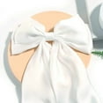 thumbnail image 3 of Large White Bow Hair Clips for Girls - Big Bow Scarf Hairpin, French Barrette, Silky Satin Ribbon, Solid Color Bowknot, Hair Slides, Women Girls, Fashion Accessories for Party or D Makeup Organizers, 3 of 7