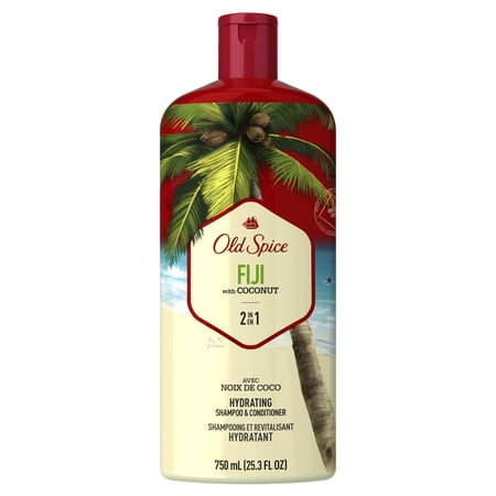 Old Spice Fiji with Coconut Men's 2 in 1 Hydrating Shampoo & Conditioner, 25.3 fl (Best Two In One Shampoo Conditioner)