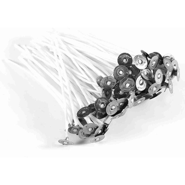 100 Piezas Mechas de Vela Bajo Humo con Base de Algodón para Fabricación de Velas Artesanales