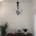 thumbnail image 5 of Tiffany Pendant Lights Ceiling Light White Stained Glass Flowers LED Bulbs Included for Dining Room Living Room Bedroom 16"W*16"D*60" H, 5 of 9