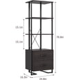 thumbnail image 2 of 70.9" Industrial 4-Tier Bookshelf w/ 2-Drawers - Brown Metal Frame Bookcase, 2 of 8