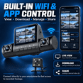 thumbnail image 3 of 360 View 4 Channel Dash Cam Front Rear Left Right for Cars, WiFi Dash Camera with Included 32GB Card, 1080P Recording, Night Vision, G-Sensor, Loop Recording, Parking Monitor, 3 of 7