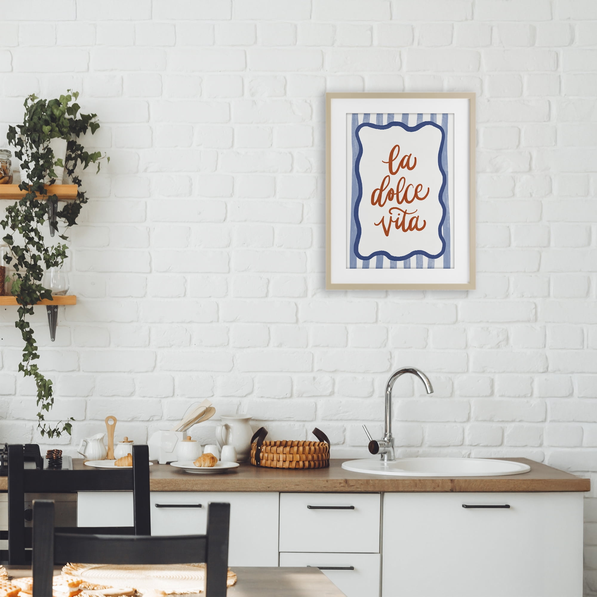 Stupell Industries Italian Kitchen Typography Birch Framed Print Under Glass, design by Amanda Houston