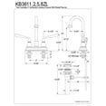 thumbnail image 3 of Kingston Brass Silver Sage Two Handle 4" Centerset Lavatory Faucet with Retail Pop-up, 3 of 3