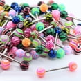 thumbnail image 3 of Flmtop Fashion Mixed Color Tongue Rings 20/50 Pcs Assorted Piercing Barbells Bars Jewelry, 3 of 6