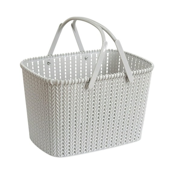 Btomtd Portable Bath Basket for Bathhouse and Bathroom Organization, Plastic Wash and Storage Basket, Compact Travel Shower Basket, Gray