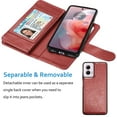 thumbnail image 5 of Njjex For Motorola Moto G Power 2024 5G Wallet Case, Moto G Power 5G 2024 Case, Njjex Luxury PU Leather [9 Card Slots Holder ] Carrying Folio Flip Cover [Detachable Magnetic Hard Case] -Wine Red, 5 of 6
