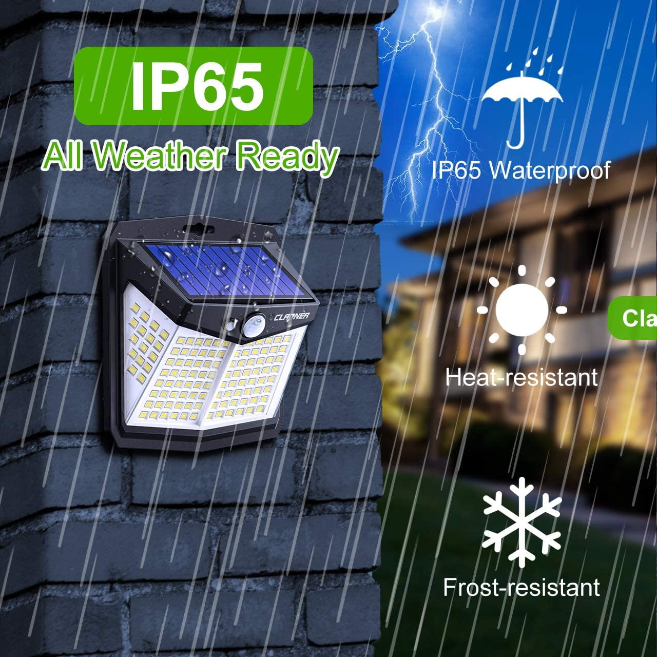 CLAONER Solar Lights Outdoor, [128 LED/8 Packs] Solar Motion Lights  Working Modes Solar Wall Lights with 270 Wide Angle Wireless IP65  Waterproof Motion Sensor Outdoor Deck Lights, Cold White