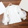 thumbnail image 4 of LNMQLPDBS Teen Girl Tops Girls White Blouse Size 10-12 Girls Tops Size 14-16 Long Sleeve Shirts for Toddler Girls Cute Shirts Y2k Button Down Shirt, White 18-24 Months, 4 of 9