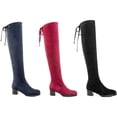 thumbnail image 4 of Ferwind Women's Ultra-Tall Over-the-Knee Boots Suede Accent Female Adult Burgundy 12, 4 of 4