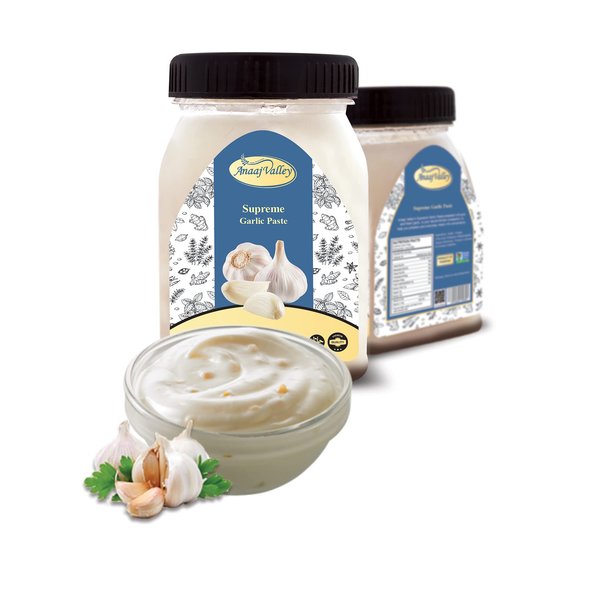 ANAAJ VALLEY Garlic Paste 650g Garlic Cooking Paste Fresh Garlic