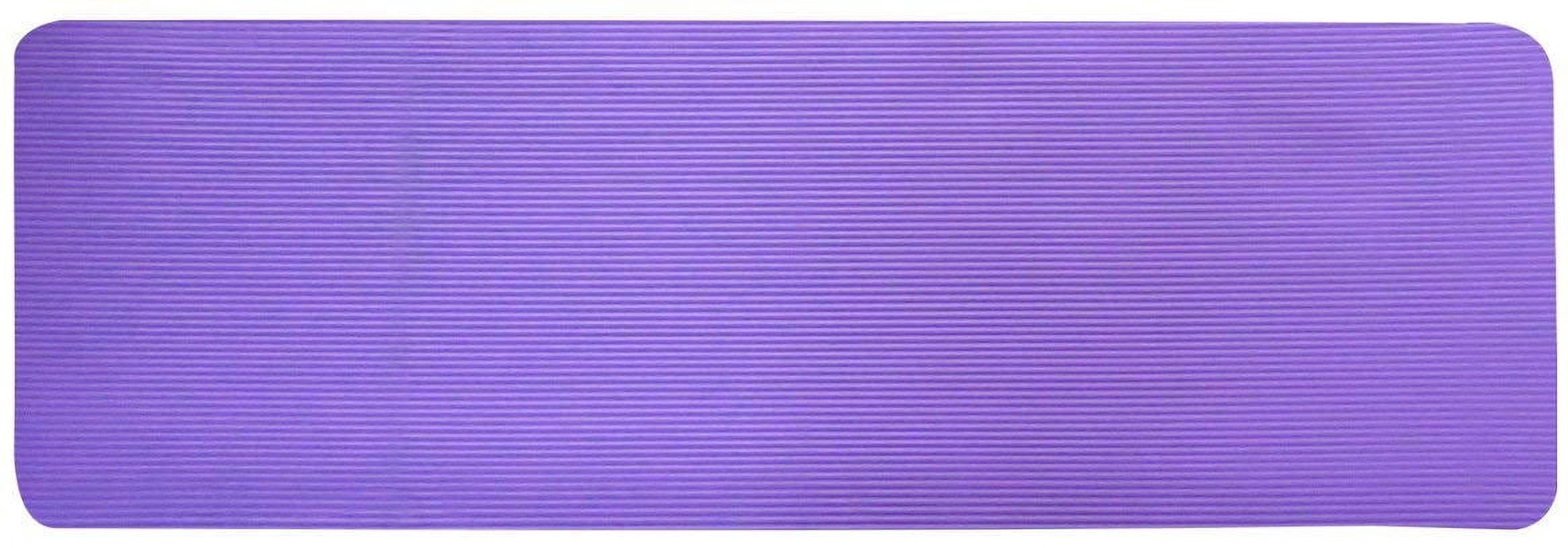 BalanceFrom All-Purpose 1/2 In. High Density Foam Exercise Yoga Mat Anti-Tear with Carrying Strap, Purple
