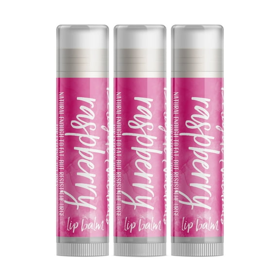 Delight Naturals Raspberry Lip Balm - 3 Pack