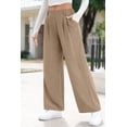 thumbnail image 3 of SHEWIN Women's Wide Leg Pants Elastic High Waisted Casual Palazzo Straight Trousers Pants with Pockets Spring Summer, 3 of 7