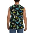 thumbnail image 4 of Fotbe Men's Dinosaur Print Men's Sleeveless Muscle Tank Tops Casual T-Shirts for Gym Workout Beach-Small, 4 of 8