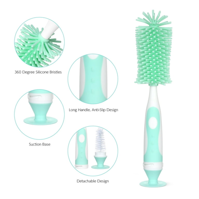 Silicone Bottle Cleaning Brush, with Three-stage Design，for