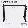 thumbnail image 3 of VIVO Black Manual Height Adjustable Stand Up Desk Frame Crank System, 3 of 7