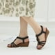thumbnail image 5 of Sandalias de mujer, sandalias de cuña, sandalias de verano con punta abierta, informales, con tacón, sandalias de playa, zapatos de plataforma de verano, 5 of 6