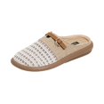 thumbnail image 4 of NexTorq Women's Breathable Linen Mesh Closed Toe Mules, Hollow Out Summer Clogs, Lightweight Casual Slip On Shoes with Adjustable Metal Buckle, White, 39, 4 of 5