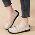 thumbnail image 5 of Xfvqtps Womens Metal Buckle Loafers Breathable Soft Sole Flat Shoes for Women Comfortable Slip on Casual Shoes Beige, 5 of 6