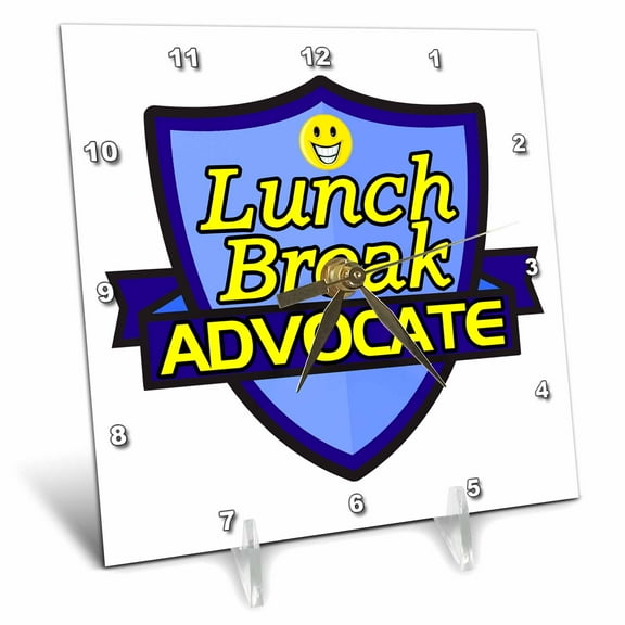 3dRose, Lunch Break Advocate Support Design, 6x6 Desk Clock