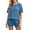05-Blue, variant on Womens Waffle Knit Pajama Sets Short Sleeve Tops and Shorts Two Piece Lounge Sets Soft Sleepwear with Pocket