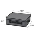 thumbnail image 2 of Household Essentials China Cup Chest with 12 Storage Compartments, Windowed with Side Handles, Perfect for Special Occasion China, Gray, 2 of 7